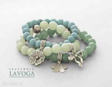 Turquoise lime green jade set jadeit zestaw zawieszka kokardka