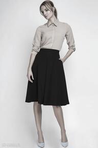 sp110 czarny spódnice lanti urban fashion elegancka, rozkloszowana, kontrafałda, kobieca