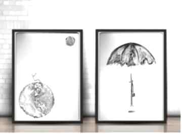 2 autorskie grafiki dreams & rain 50x70cm - zamówienie dla pani izabelli plakaty art krystyna siwek plakat prezent