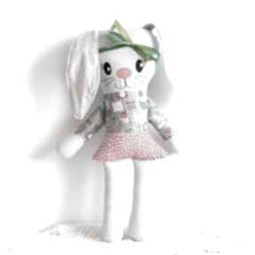 Królik szarak - zakręcona tosia 37 cm maskotki mały koziołek, zając, dziewczynka, haftowany