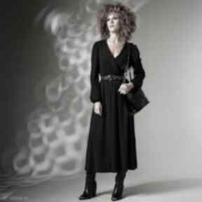 Katarzyna black night - czarna sukienki milita nikonorov elegacka, luźna, oryginalna