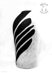 Wazon raku biało czarny wazony ceramika mula - kwiaty - wazonik