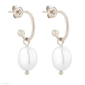 Złote kolczyki z perłami sotho perły, nieregularne, naturalne, pozłacane, eleganckie