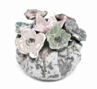 Flower box kwiaty ceramiczne donica piękny duży wyjątkowy komplet handmade rekodzieło prezent