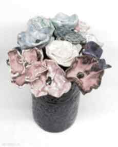Kwiaty ceramiczne wazonie - ceramika handmade, rękodzieło