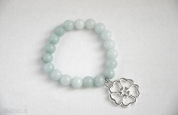 Kamienie, jadeit - miętowy kwiat: prezent: modna bracelet by sis