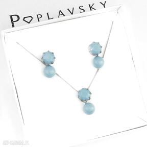 Sale% komplet turkus 925 poplavsky kolczyki, naszyjnik, swarovski, srebro, perły