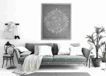 Mandala struktura 50×60 an art obraz malowany, farbami, dekoracja ręcznie malowan, akryl, efekt