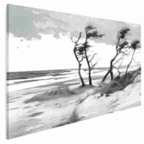 Obraz na płótnie - pejzaż morze drzewa morski 120x80 cm 111401 vaku dsgn, bałtyk, z bałtykiem