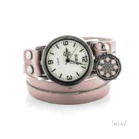 Skórzany zegarek łowicki zegarki laluv folk, narodowy, etniczny, wzór, kwiaty