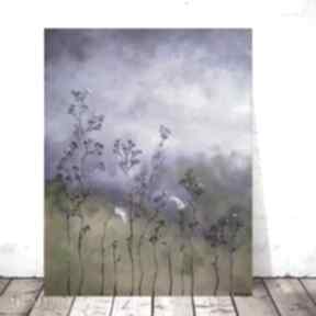 w fioletach - akrylowy formatu 40x50 cm paulina lebida łąka, akryl, obraz, trawy
