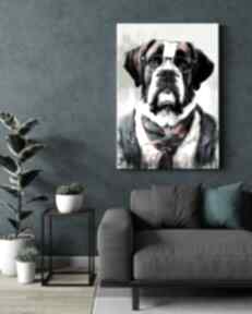 Portret psa hipsterskiego - jack wydruk na płótnie 50x70 cm B2 dekoracje justyna jaszke