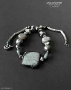 Amazonit w unikalnym naszyjniku handmade oryginalny prezent dla kochającej unikatową biżuterię