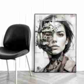 Plakat ex machina portret kobiety - format 61x91 cm plakaty hogstudio do wnętrza, z abstrakcja