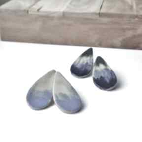 Kolczyki ceramiczne: błękit morza drobne ceramika papier, kobalt, ocean