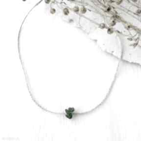 Diopsyd simple galeria nuit naszyjnik, biżuteria, sznurki, lniana z kamieniami, zielone