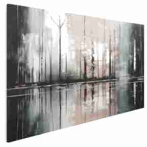 Obraz na płótnie - las odbicie kolorowy konary - 120x80 cm 100601