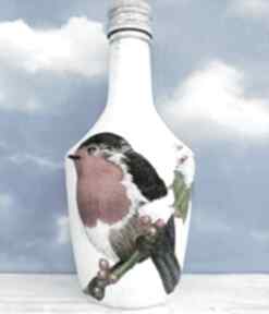 Ptaki gil dekoracyjna butelka kolekcji vögel winter prezent