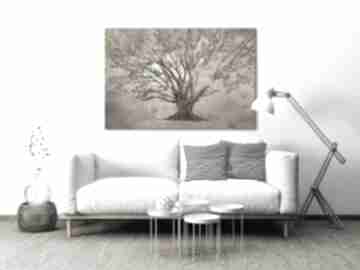 Obraz do salonu drukowany na płótnie z drzewem w odcieniach złota 120x80 02645 ludesign gallery