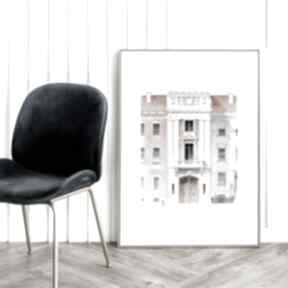 Plakat rysunek kamienica - format 50x70 cm plakaty hogstudio, do sypialni, salonu, rycina