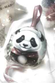 Pomysł na świąteczny prezent! Panda bombka 12x12cm dekoracje made by langer, ozdoby