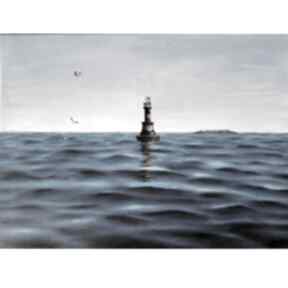"fale adriatyku" - obraz olejny na płótnie, 60x80 cm kkjustpaint olej pejzaż morski, krajobraz