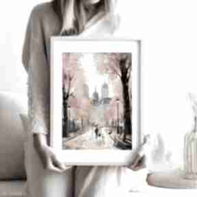 Plakat jesienne miasto - format 40x50 cm plakaty hogstudio, modny do salonu, sypialni