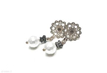 Pearls white perły vol 20 - kolczyki ki ka pracownia majorka, stal szlachetna, wiszące