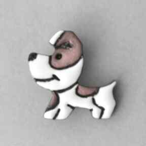 Reksik broszka ceramiczna kopalnia ciepla pies, kreskówka, bajka, design, minimalizm