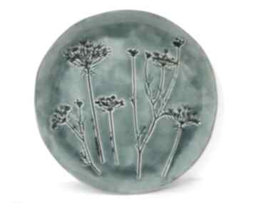 z ceramika ana z roślinami, dekoracyjna patera - roślinny talerz, ceramiczny