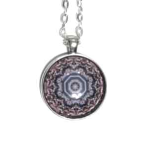 Medalion - fioletowa mandala duży wisiorki lili arts naszyjnik, ezoteryczny, dla niej
