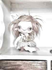 Lalka kolekcjonerska chochlik szmacianka ręcznie malowana, dziewczynka ewa pietryka