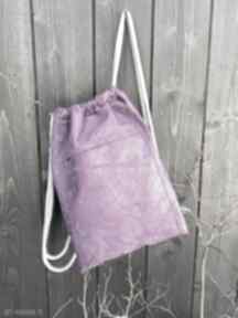 Plecak, worek - fiolet pracownia 166, wegański, zamsz syntetyczny, acantra