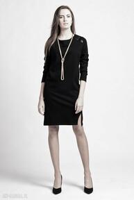 Dress with contrasting sleeves suk108 lanti urban fashion sukienka, ekoskóra, casual