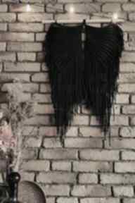 Anielskie skrzydła XXL duże makrama dekoracja boho hygge macrame, anioła, anioł, czarne