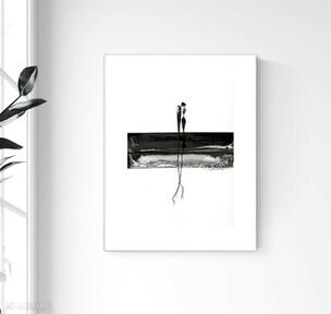 a4 malowana ręcznie, minimalizm, abstrakcja czarno biała, 2476567 art krystyna siwek do salonu