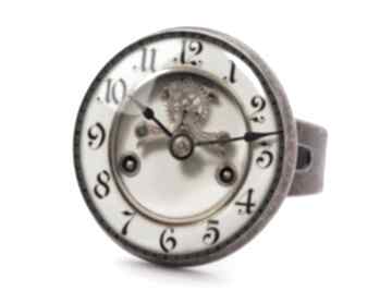 Zegar pierścionek regulowany vintage elegancki szkła ręcznie