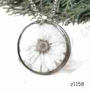 Z1158 naszyjnik z suszonymi kwiatami herbarium jewelry, suszonych kwiatów, biżuteria z żywicy