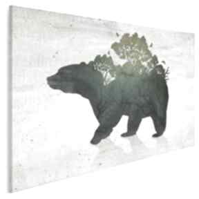 Obraz na płótnie - 120x80 cm 17001 vaku dsgn niedźwiedź, miś, las, drzewa, natura
