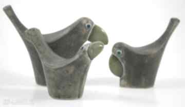 Wróble zieleni zwierzęta ptaki figurki ceramika dekoracja oto