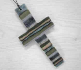 Krzyżyk z kolorami ceramika ana krzyż, ceramiczny, kolorowy, dewocjonalia
