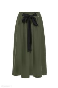 Bien fashion zielona do kostek z kokardą spódnice maxi, casual, dresowa, długa