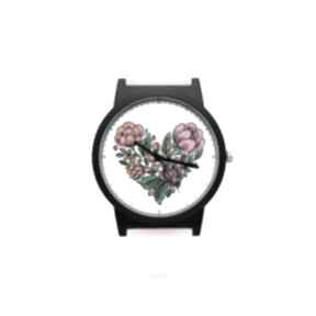 Zegarek z silikonowym paskiem kwiatowe serce zegarki laluv miłość, kocham, kwiatuszki, folk