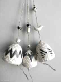 Zestaw trzech dzwoneczków ceramicznych 2 dekoracje kate maciukajc, prezent, dzwonek