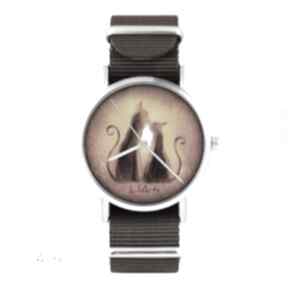 Zegarek - kotki brązowy, nato zegarki lili arts, bransoletka, grafika, unikatowy, prezent