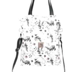 Duża oryginalna, wiosenna torba w piękny kwiatowy wzór z kieszonkami torebki bags philosophy