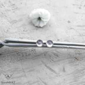 Kropki ametystu 5mm ażurowe - kolczyki jewelsbykt srebrne, wkrętki, sztyfty, okrągłe