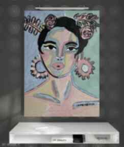 Obraz do portret pop art carmenlotsu hiszpanka, obrazy na zamówienie, industrial wnetrza