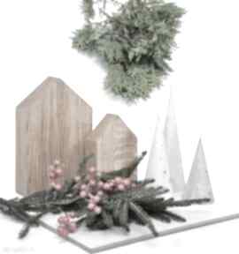 Pomysł na upominek. Minimalistyczne - beton komplet 3 sztuk dom oldtree świąteczna, dekoracja
