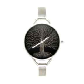 Zegarek z grafiką złote drzewo zegarki laluv życie, korzenie, prezent, niej